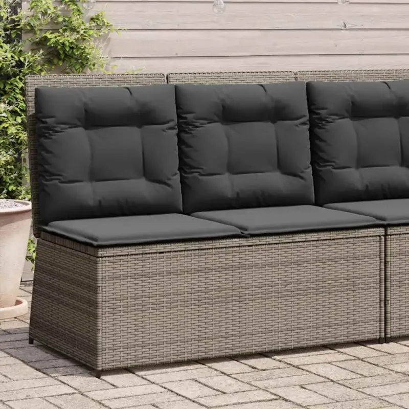 Poly rattan tuinbank voor een comfortabele zitervaring met wasbare hoes - Grijs / 1 / Bank - Loungebanken