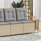 Poly rattan tuinbank voor een comfortabele zitervaring met wasbare hoes - Beige en grijs / 1 / Middenbank - Loungebanken