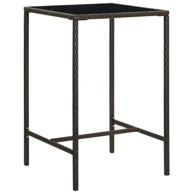 Poly Rattan Tuinbarafel voor Buiten met Weerbestendig Frame - Bruin / 70 x 70 x 110 cm / 1 - Tuintafels