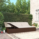 Poly Rattan Tuinbed voor ontspanning bij zwembad of op terras - Bruin - Tuinbedden
