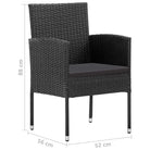Poly rattan tuinset in zwart met staal materiaal voor buitengebruik - Tuinsets
