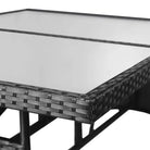 Poly Rattan Tuinset in Zwart met Stalen Frame voor Buitengebruik - Tuinsets