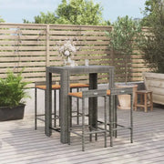 Poly rattan tuinset met aangename uitstraling en gepoedercoat staal - Grijs - Tuinsets