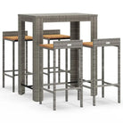 Poly rattan tuinset met aangename uitstraling en gepoedercoat staal - Grijs - Tuinsets