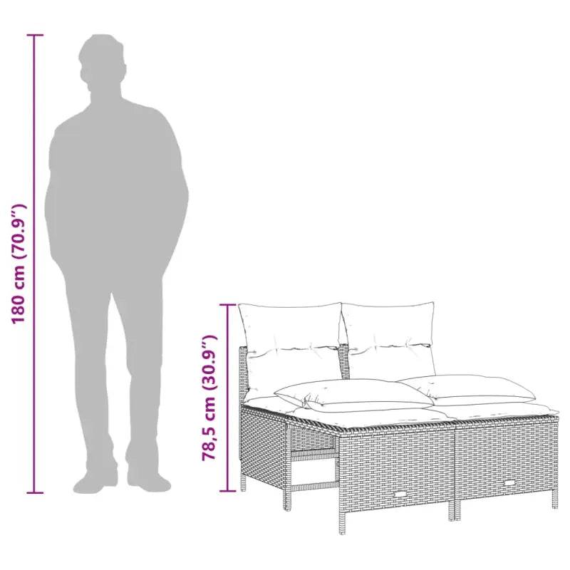 Poly rattan tuinset met comfortabele zitervaring en wasbare hoes - Tuinsets