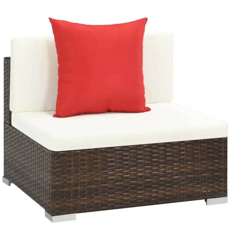 Poly Rattan Tuinset met Diepte Zitting en Gepoedercoat Stalen Frames - Tuinsets