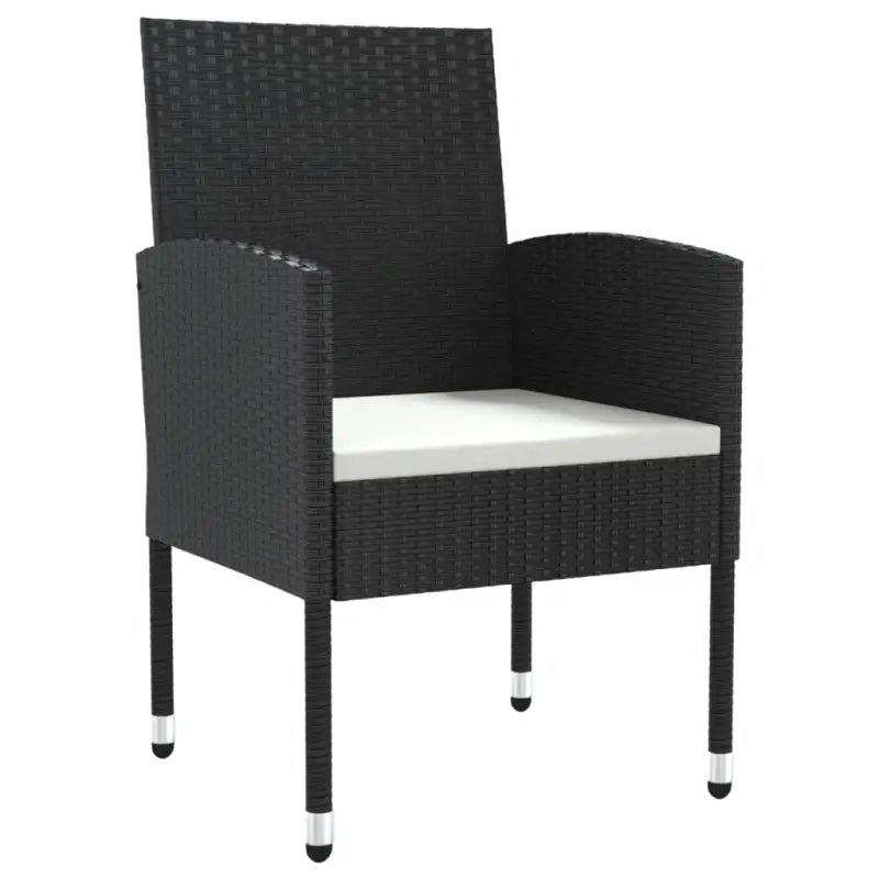 Poly rattan tuinset met gehard glas en zwart materiaal voor elegante buitenruimte - Tuinsets