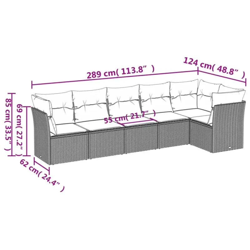 Poly Rattan Tuinset met Gepoedercoat Staal en Waterdichte Tas - Tuinsets