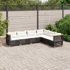 Poly Rattan Tuinset met Natuurlijke Olieafwerking voor Comfortabele Zitervaring - Zwart / Zonder tafel / gat weven