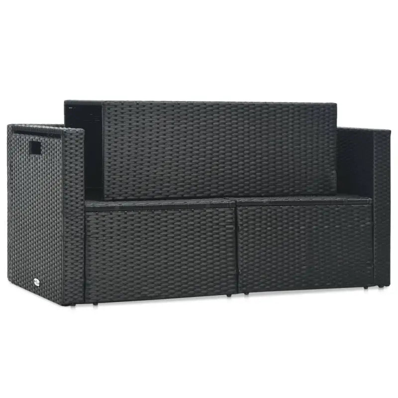 Poly Rattan Tuinset met opbergbare hoekbanken en voetensteunen - Tuinsets