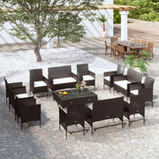 Poly rattan tuinset met ruime zittingsdiepte en breedte voor ontspanning - Tuinsets