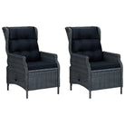 Poly rattan tuinset met verstelbare stoelen en mooie afmetingen - Donkergrijs - Tuinsets