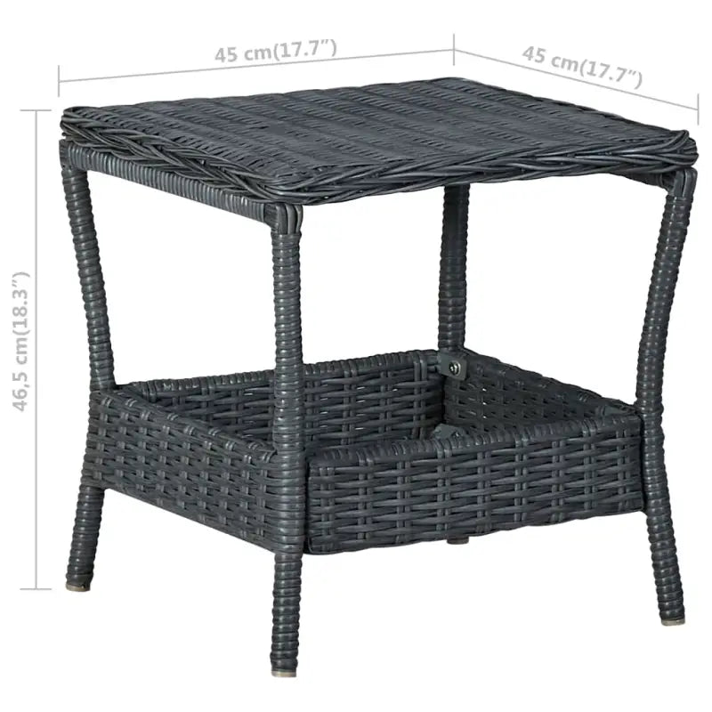 Poly rattan tuinset met verstelbare stoelen en mooie afmetingen - Donkergrijs - Tuinsets