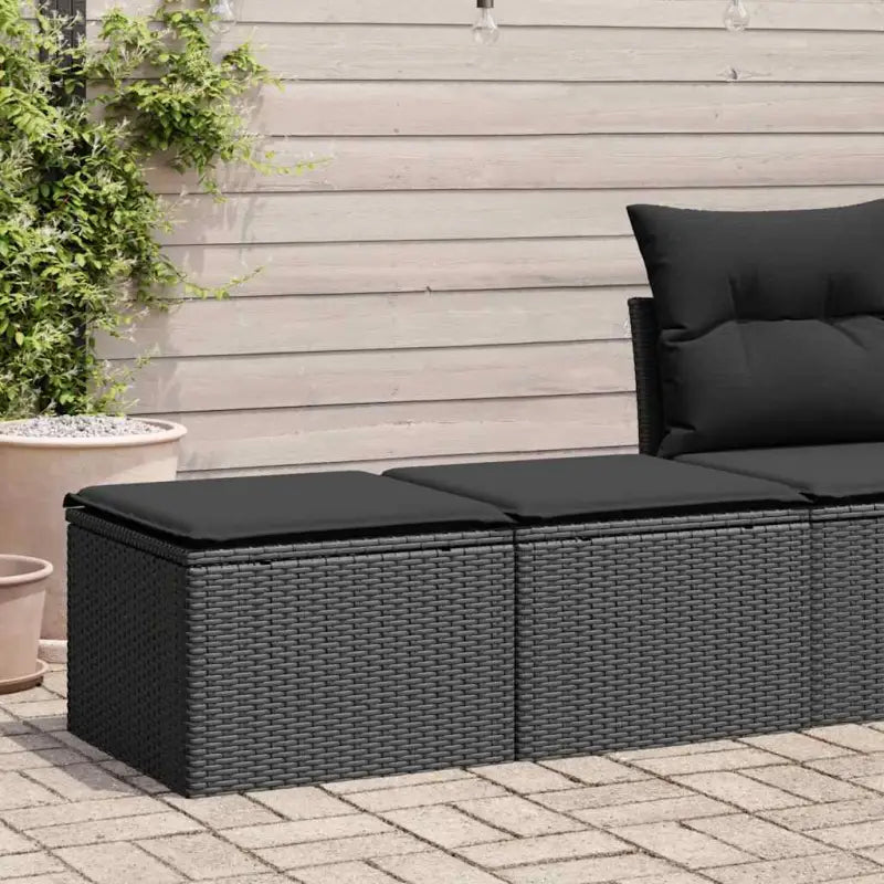 Poly Rattan Tuinset met Waterdichte Tas en Wasbare Hoes - Zwart - Tuinsets