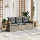 Poly Rattan Tuinset met Waterdichte Tas en Wasbare Hoezen - Grijs / Zonder tafel - Tuinsets