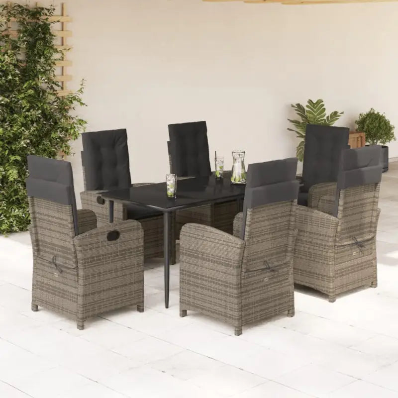 Poly rattan tuinset voor comfortabele zitervaring en gemakkelijk schoonmaken - 160 cm tafellengte / Met voetensteun