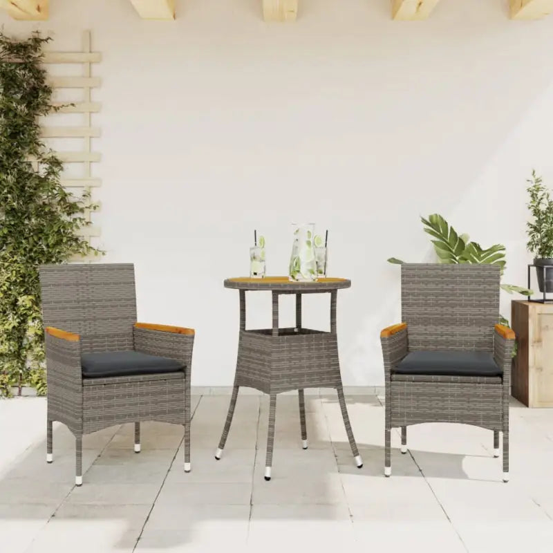 Poly rattan tuinset voor comfortabele zitervaring met wasbare hoes - Grijs - Tuinsets