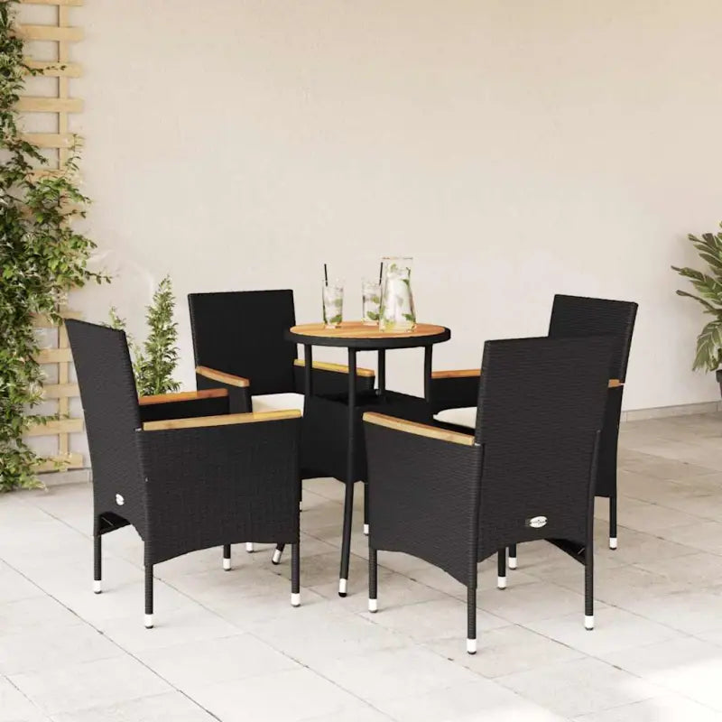 Poly rattan tuinset voor comfortabele zitervaring met wasbare hoes - Zwart - Tuinsets