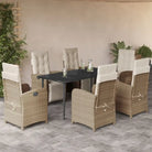 Poly rattan tuinset voor een comfortabele zitervaring en gemakkelijk schoonmaken - 160 cm tafellengte / Puntige poot