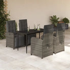 Poly rattan tuinset voor een comfortabele zitervaring en gemakkelijk schoon maken - 140 cm tafellengte / Puntige poot