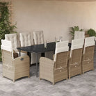 Poly rattan tuinset voor een comfortabele zitervaring en gemakkelijk schoonmaken - 200 cm tafellengte / Puntige poot