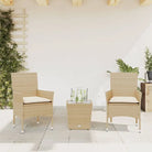 Poly rattan tuinset voor een comfortabele zitervaring en gemakkelijke schoonmaak - beige en crèmekleurig / Rattan