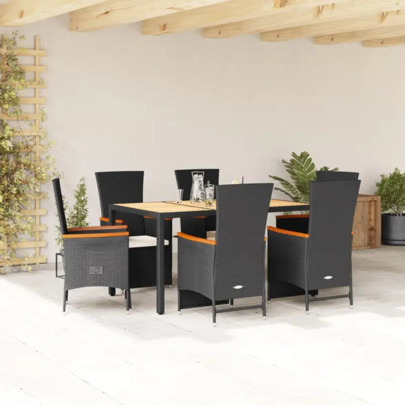 Poly rattan tuinset voor een comfortabele zitervaring met wasbare hoes - 150 cm tafellengte / Stoel - Tuinsets