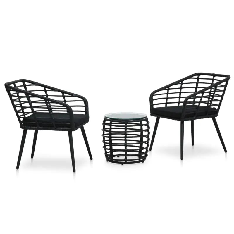 Poly Rattan Tuinset voor een rustieke buitenruimte - Zwart - Tuinsets