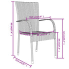 Poly rattan tuinset voor gezellige maaltijden en terrasplezier - Grijs - Tuinsets