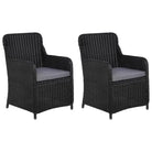 Poly rattan tuinstoelen met gepoedercoat staal levering bevat - Zwart / 2 / Zonder rugkussen - Tuinstoelen