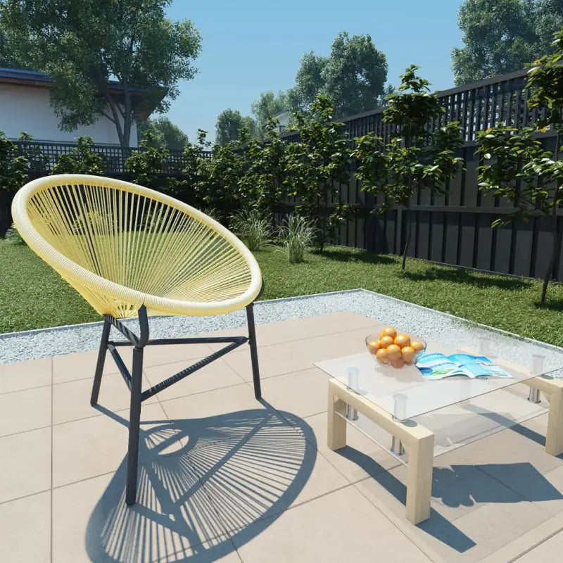 Poly rattan tuinstoelen met gepoedercoat stalen frame voor tuin en terras - Beige / 1 - Tuinstoelen