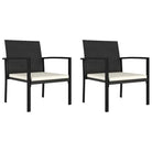 Poly Rattan Tuinstoelen Set voor een Moderne en opvallende tuinstijl - Zwart / 2 - Tuinstoelen