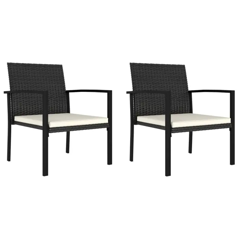 Poly Rattan Tuinstoelen Set voor een Moderne en opvallende tuinstijl - Zwart / 2 - Tuinstoelen