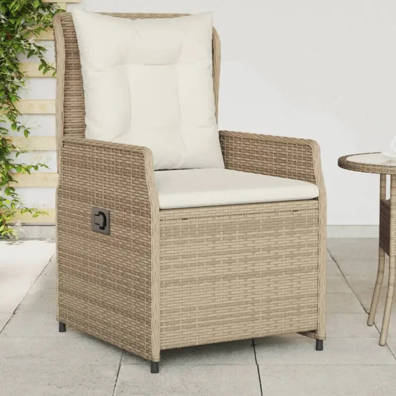 Poly Rattan Tuinstoelen voor een comfortabele zitervaring met wasbare hoes - beige en crèmekleurig / 1 / Dichtgeweven