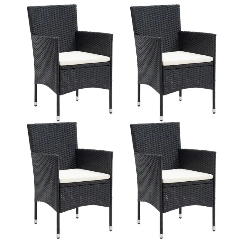 Poly rattan tuinstoelen voor een moderne en stijlvolle tuinset - Zwart / 4 - Tuinstoelen
