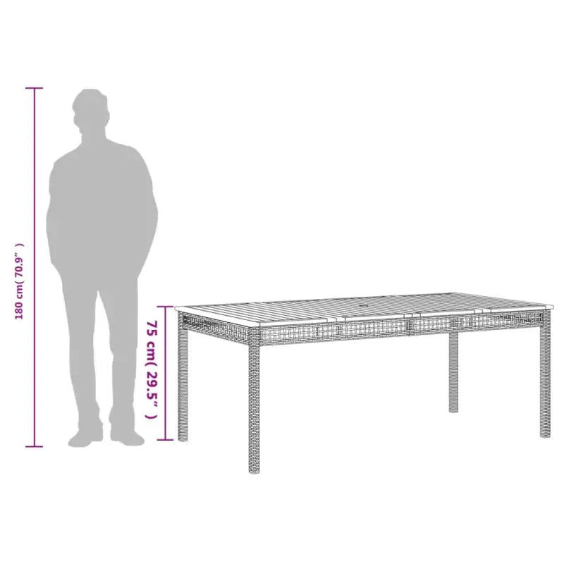 Poly Rattan tuintafel eenvoudig schoon voor gezellige tuin en terras momenten - Tuintafels