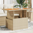 Poly rattan tuintafel met gehard glas gemakkelijk schoon voor in tuin of terras - Beige / 1 / Hout - Tuintafels