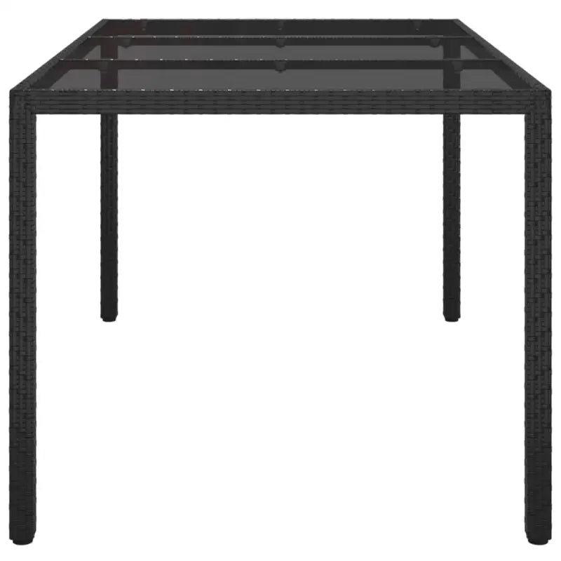 Poly rattan tuintafel met gehard glas voor een stijlvolle buitenruimte - Tuintafels
