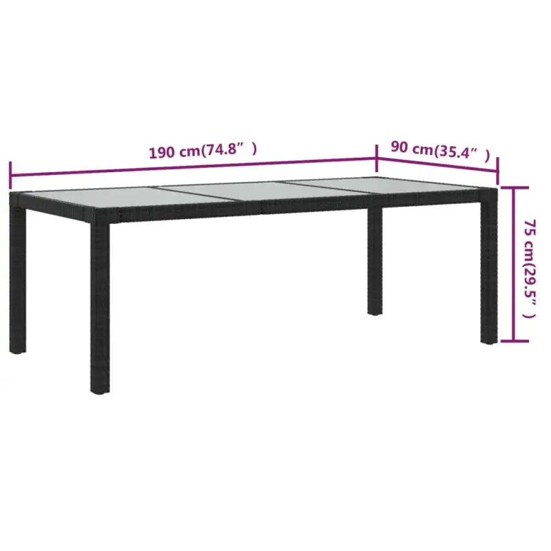 Poly rattan tuintafel met gehard glas voor stijl en stabiliteit - Tuintafels