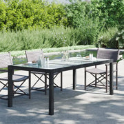 Poly rattan tuintafel met gehard glas voor stijl en stabiliteit - Tuintafels
