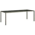 Poly rattan tuintafel met gehard glas voor stijlvolle buitenruimte - Tuintafels
