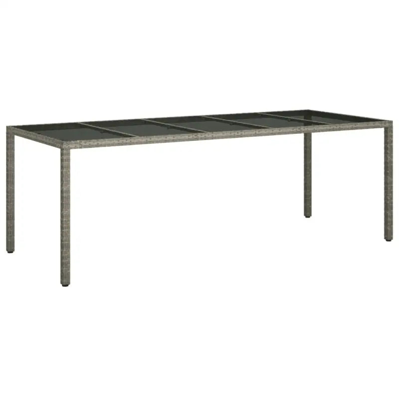 Poly rattan tuintafel met gehard glas voor stijlvolle buitenruimte - Tuintafels
