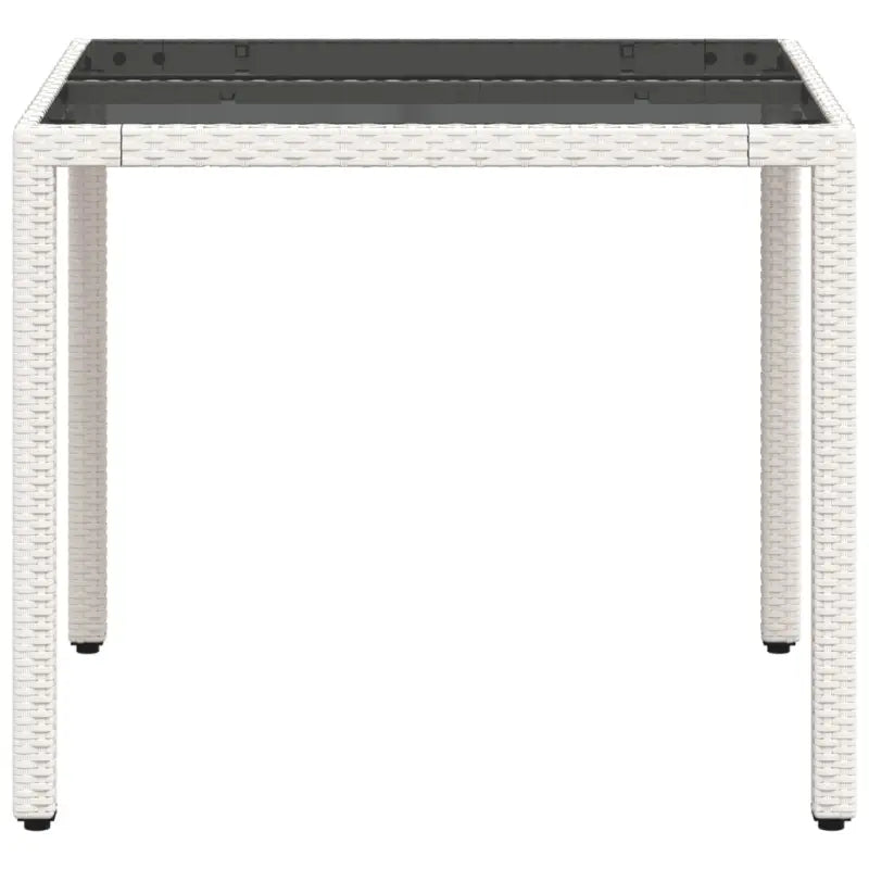 Poly rattan tuintafel met gemakkelijk schoon en gehard glas - Tuintafels