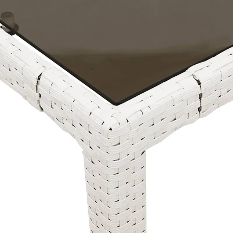 Poly rattan tuintafel met gemakkelijk schoon en gehard glas - Tuintafels