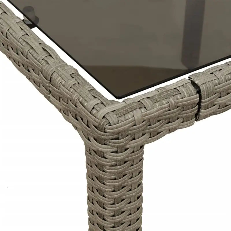 Poly Rattan Tuintafel met Geshard Glas en Gemakkelijk Schoon Makelijk - Tuintafels