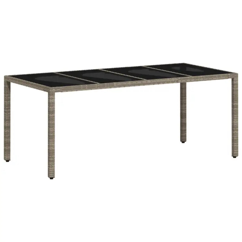 Poly Rattan Tuintafel met Geshard Glas en Gemakkelijk Schoon Makelijk - Tuintafels
