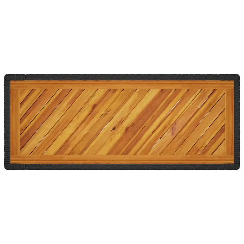 Poly rattan tuintafel met houten blad eenvoudig schoon en veelzijdig - Tuintafels