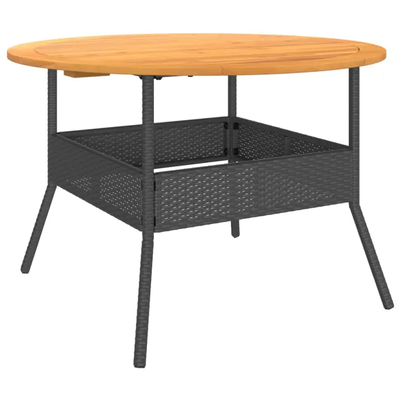 Poly rattan tuintafel met houten tafelblad voor gezellige tuin momenten - Tuintafels