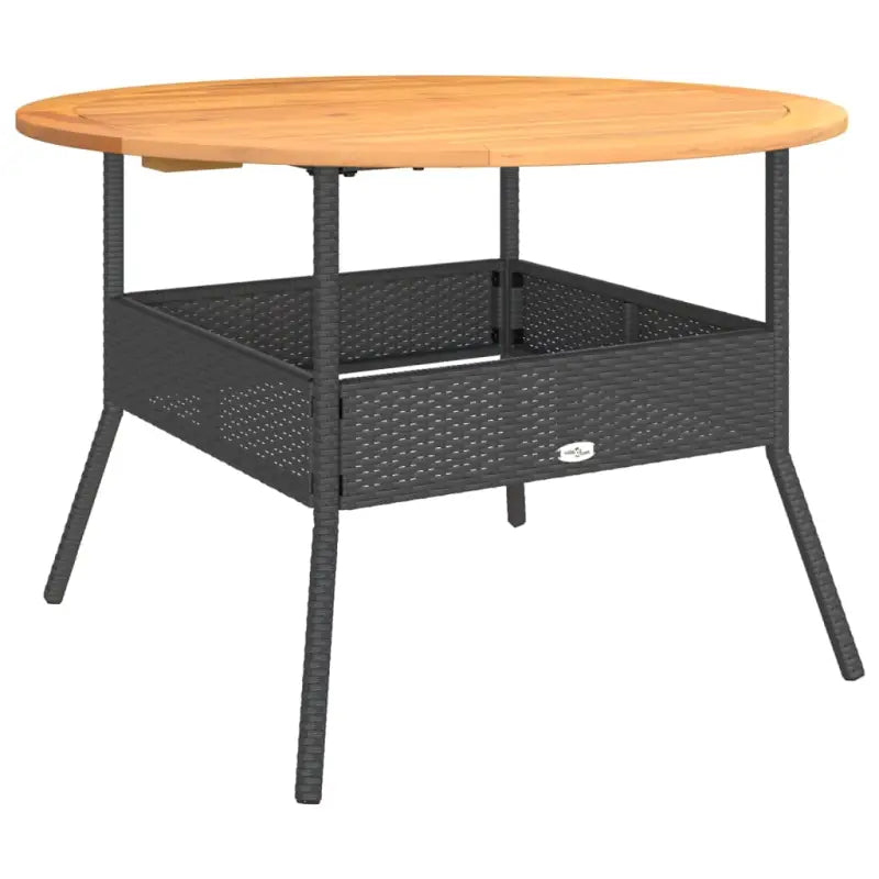 Poly rattan tuintafel met houten tafelblad voor gezellige tuin momenten - Tuintafels