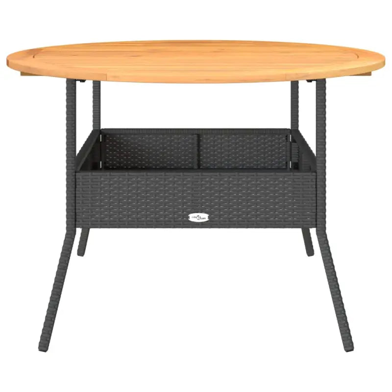 Poly rattan tuintafel met houten tafelblad voor gezellige tuin momenten - Tuintafels